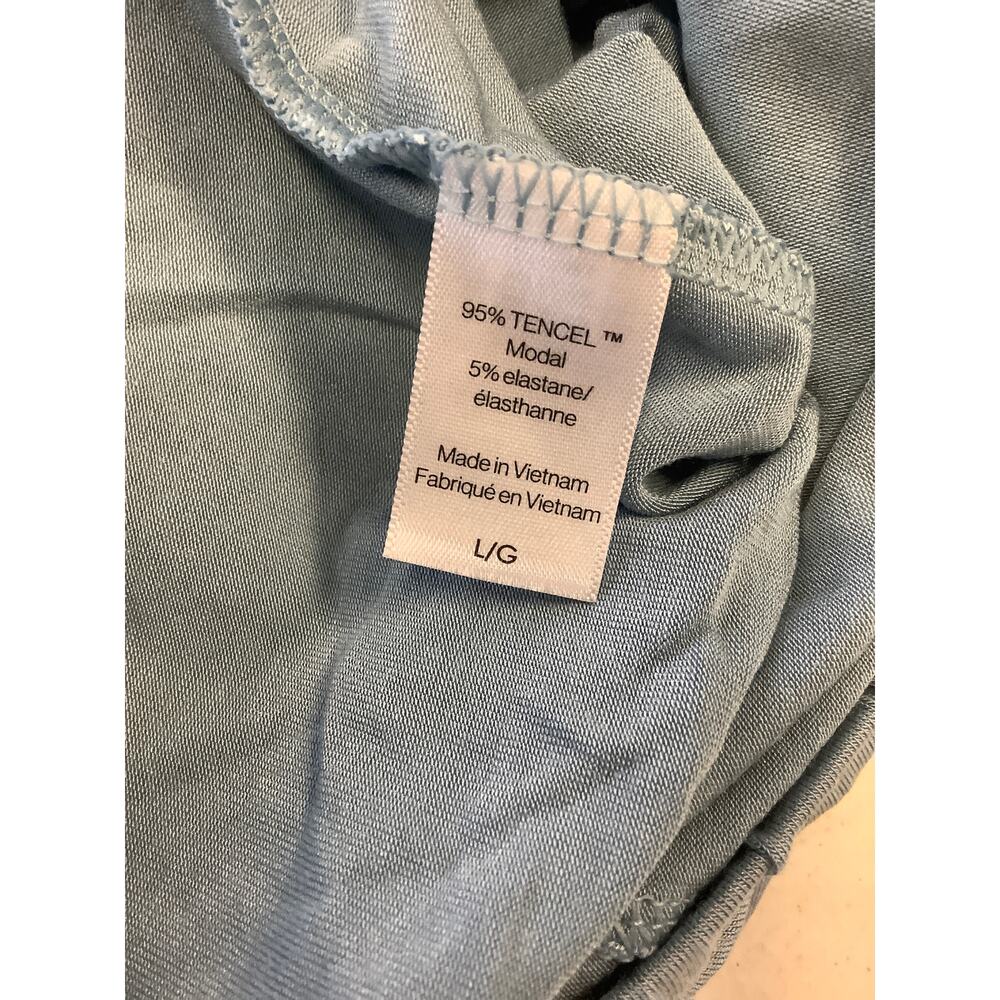 Eberjey Women's Large Tencel Modal Faded Denim/Ivory Gisele Long PJ Pants J10-11 - Picture 7 of 8